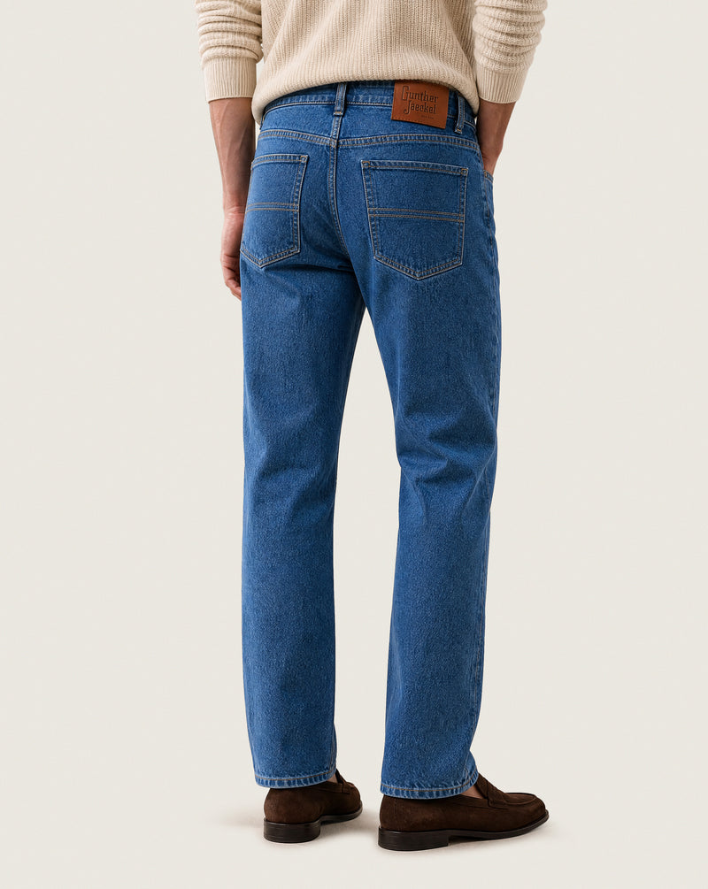 Straight Leg Denim Trousers
