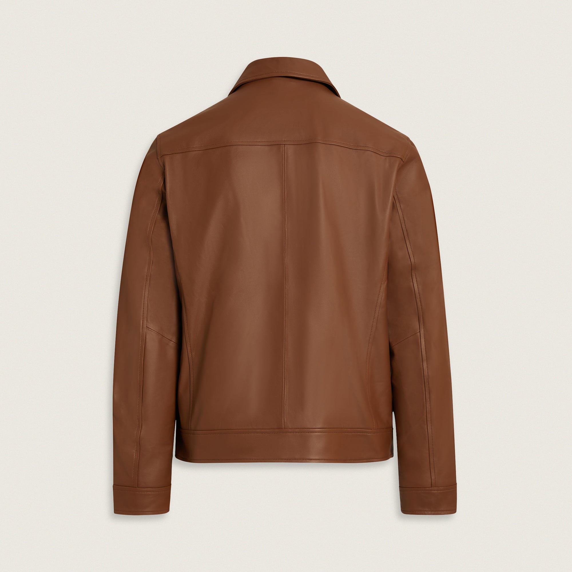 Lambskin leather jacket with collar