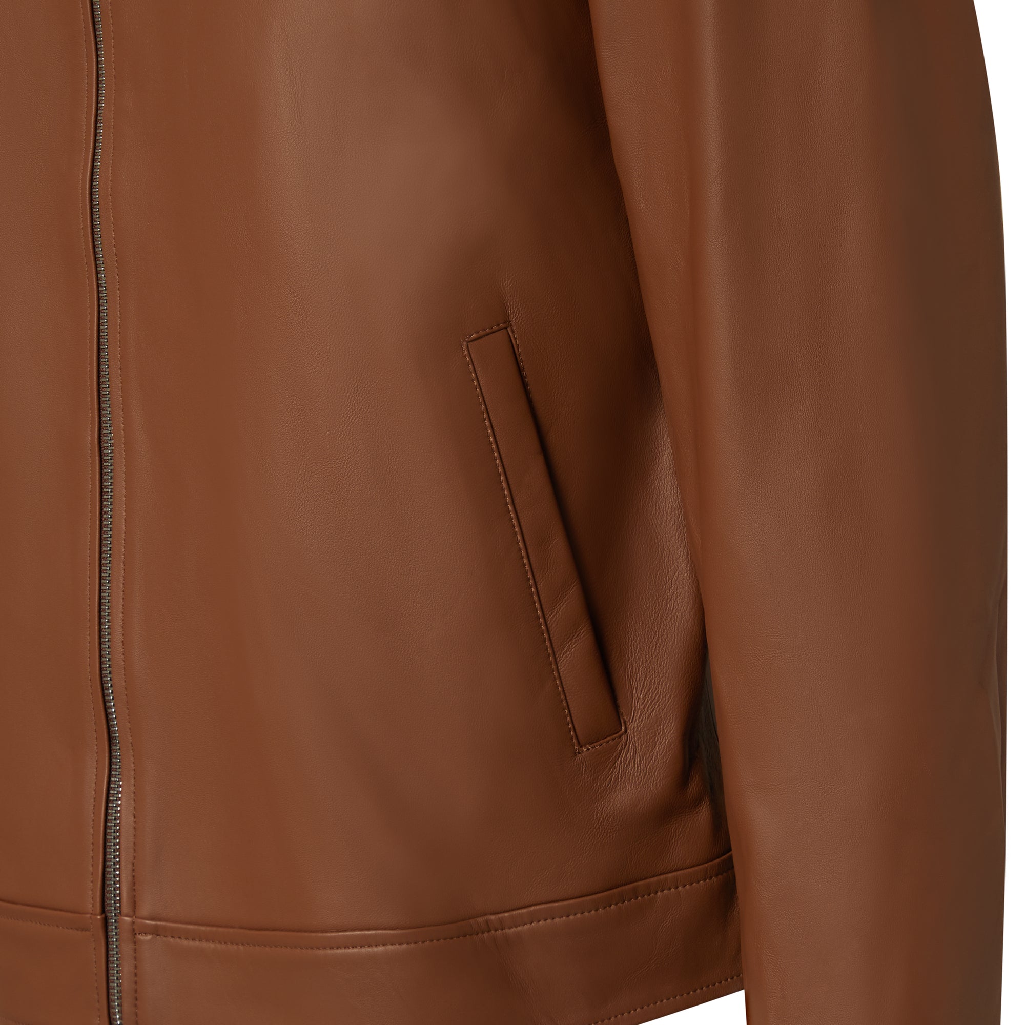 Lambskin leather jacket with collar