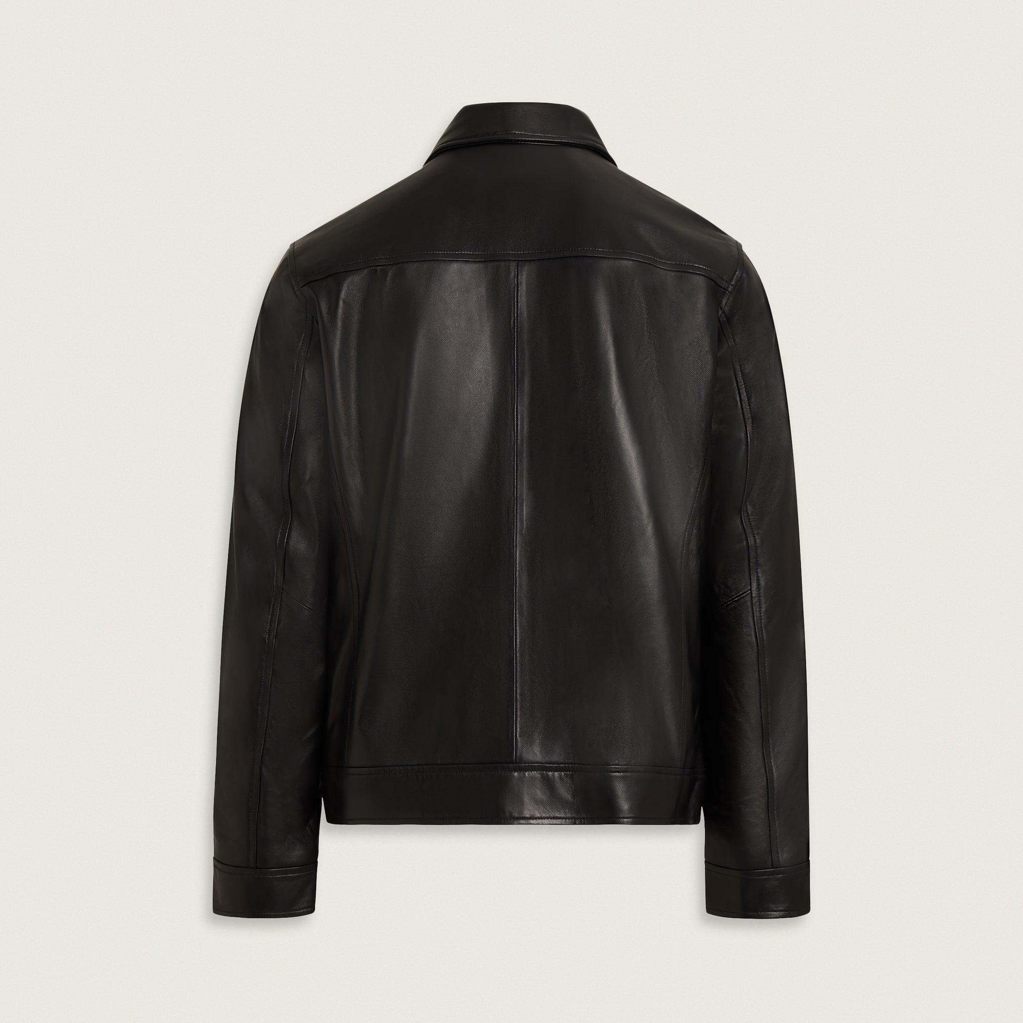 Lambskin leather jacket with collar
