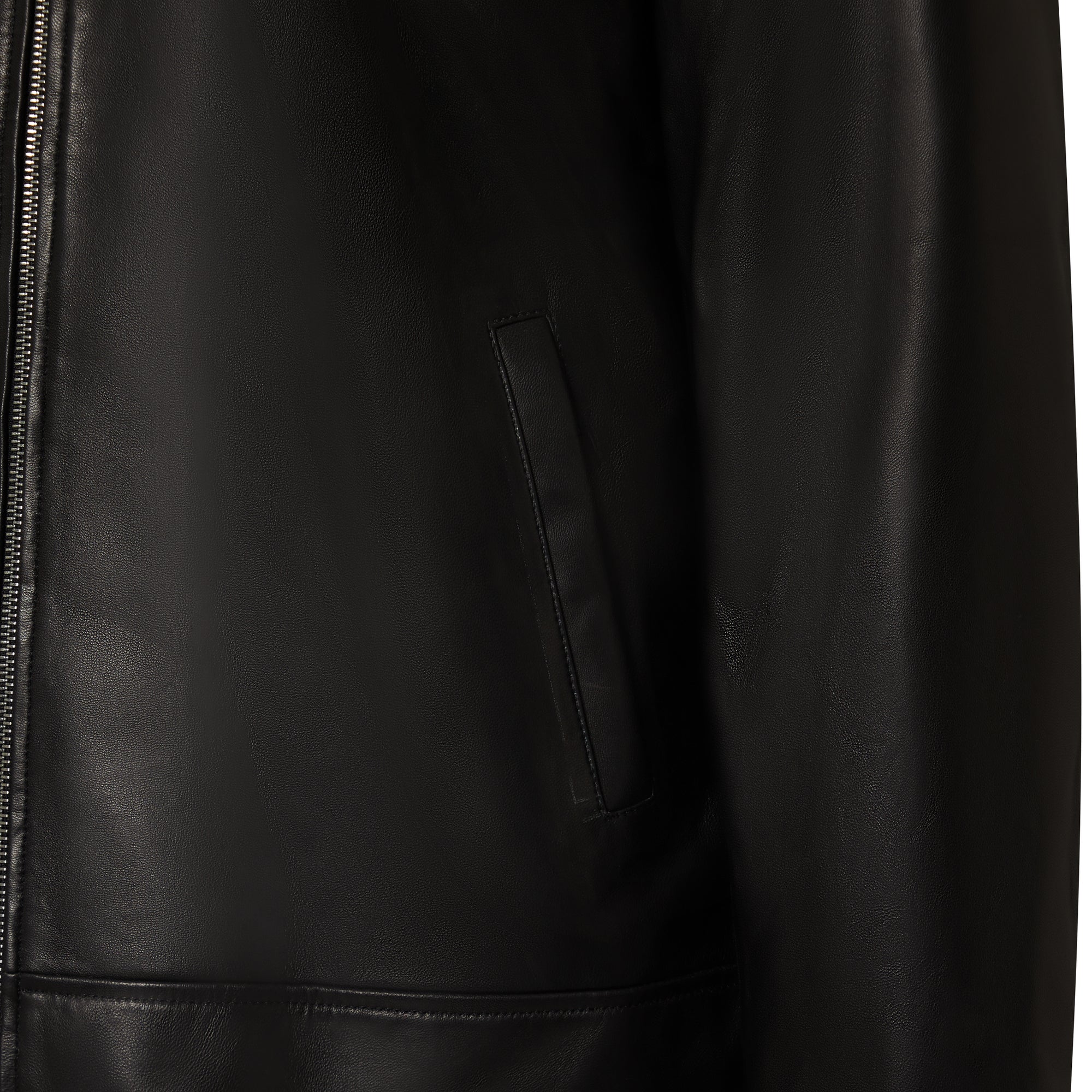 Lambskin leather jacket with collar