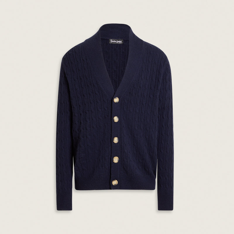 Cable-Knit Merino Wool Cardigan