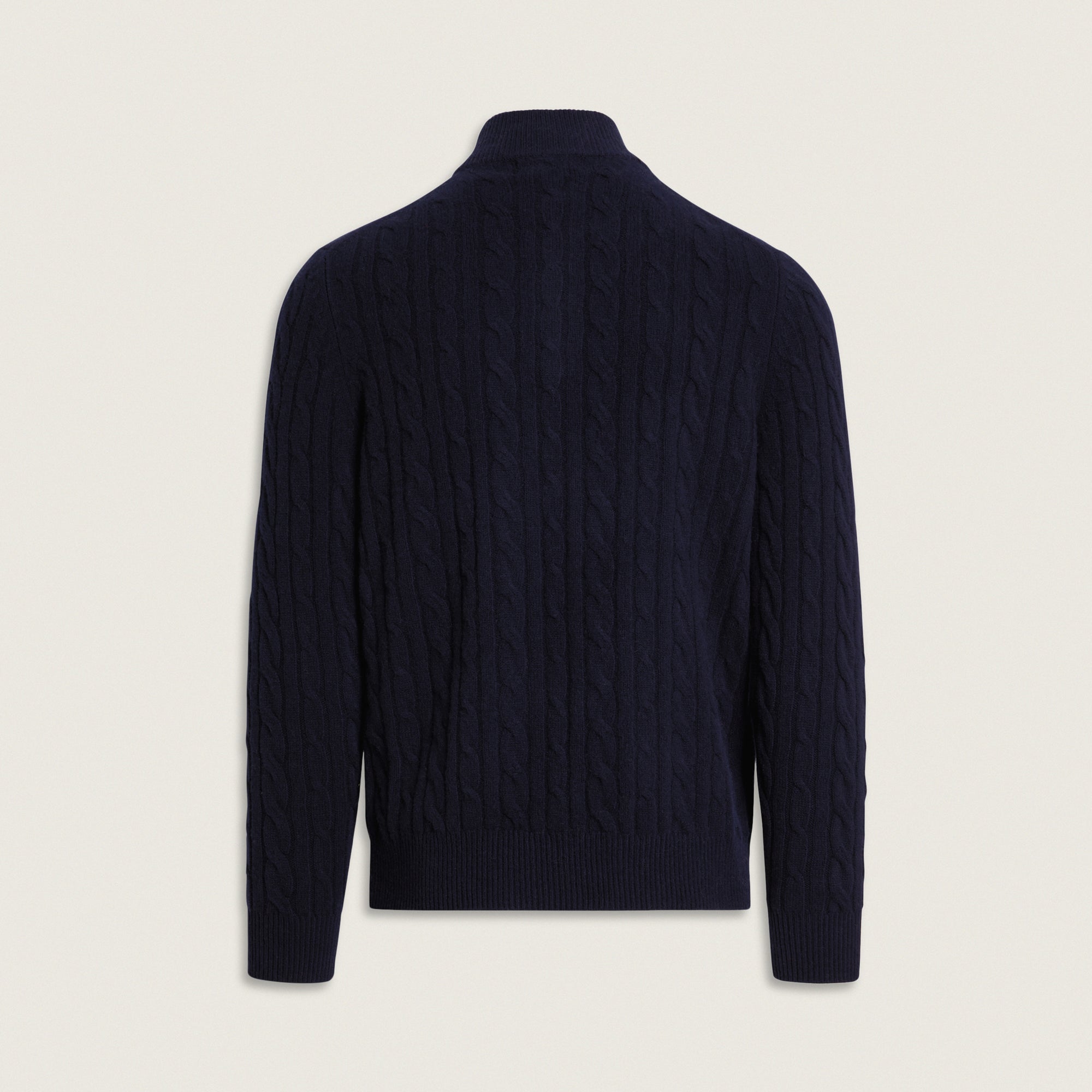 Cable-Knit Merino Wool Quarter Zip