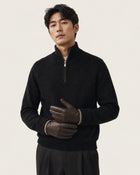 Leather gloves with cashmere lining