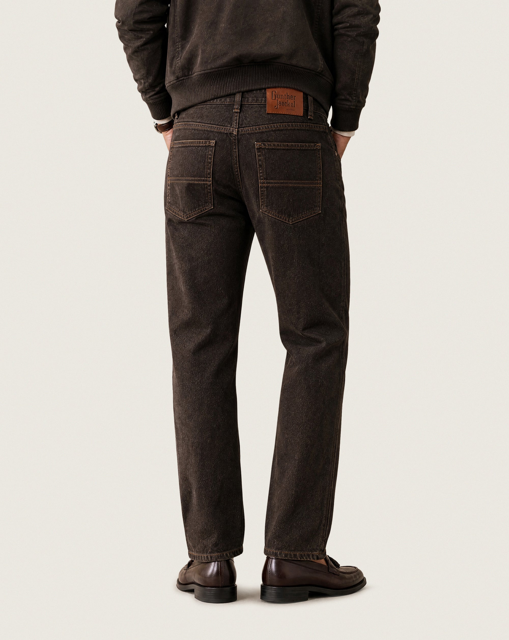 Straight Leg Denim Trousers