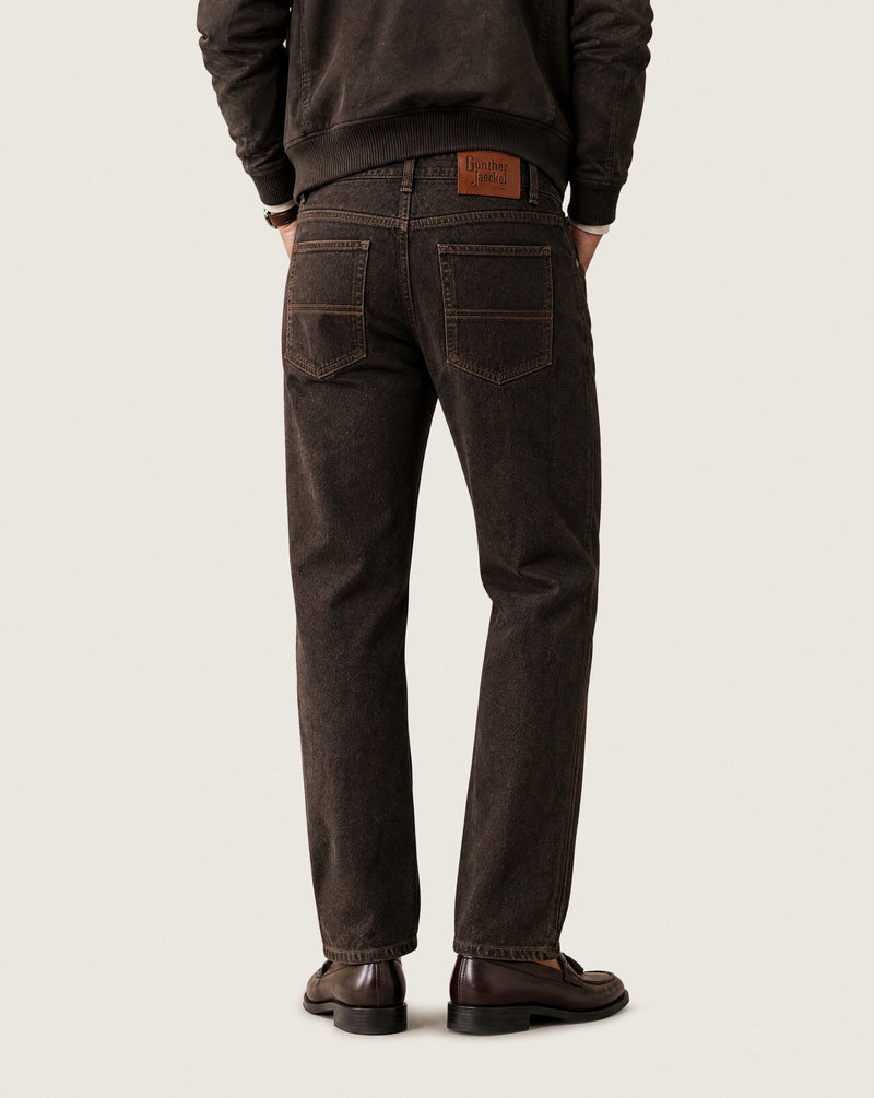Straight Leg Denim Trousers