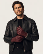 Leather gloves with cashmere lining