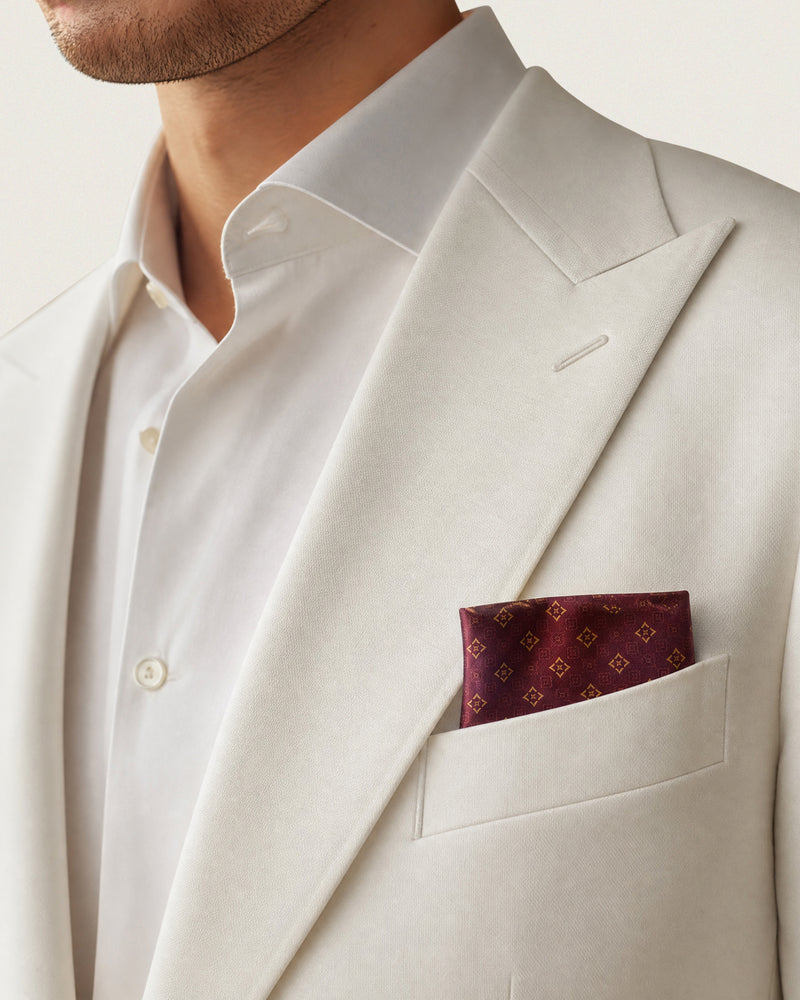 Silk pocket square with pattern