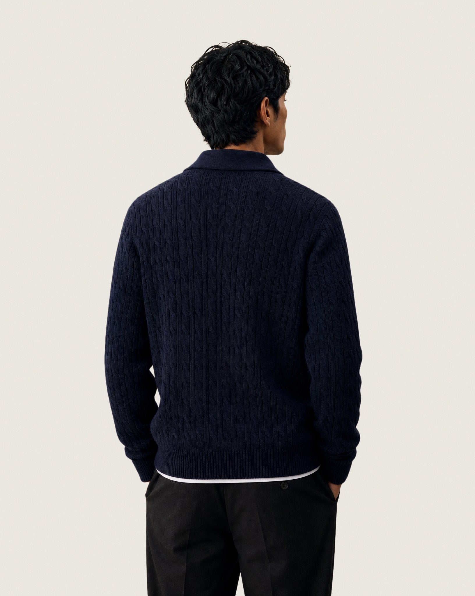 Cable-Knit Merino Wool Cardigan
