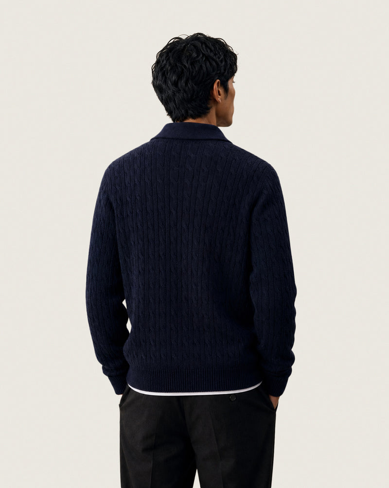 Cable-Knit Merino Wool Cardigan