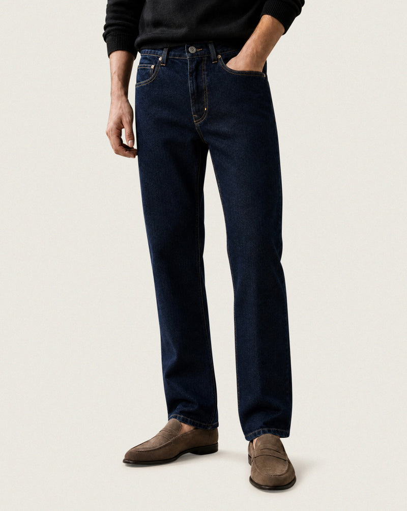 Straight Leg Denim Trousers