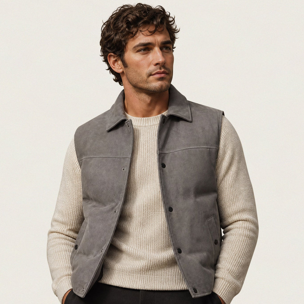 Suede Down Gilet