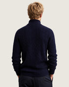 Cable-Knit Merino Wool Quarter Zip