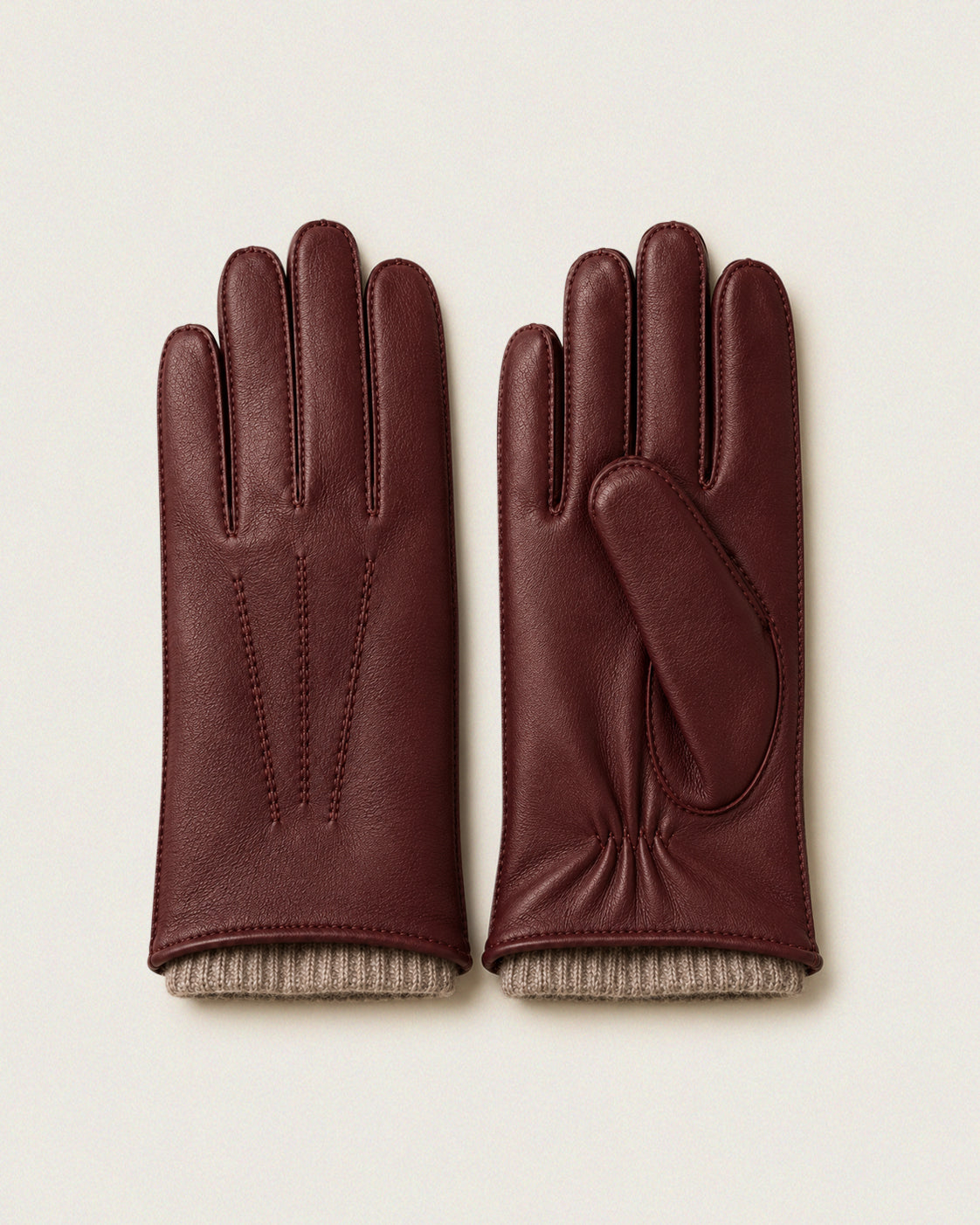 Leather gloves with cashmere lining