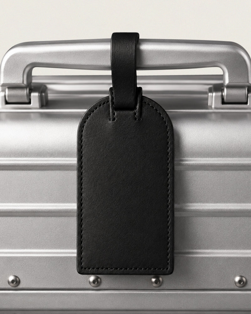 Leather luggage tag