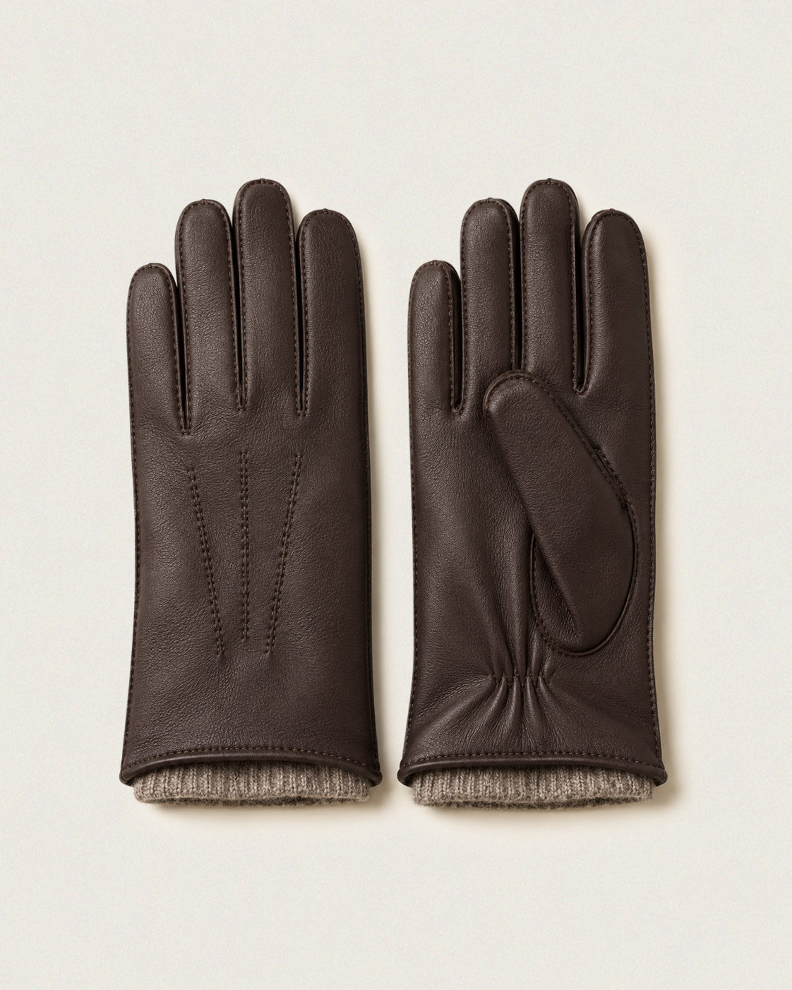 Leather gloves with cashmere lining