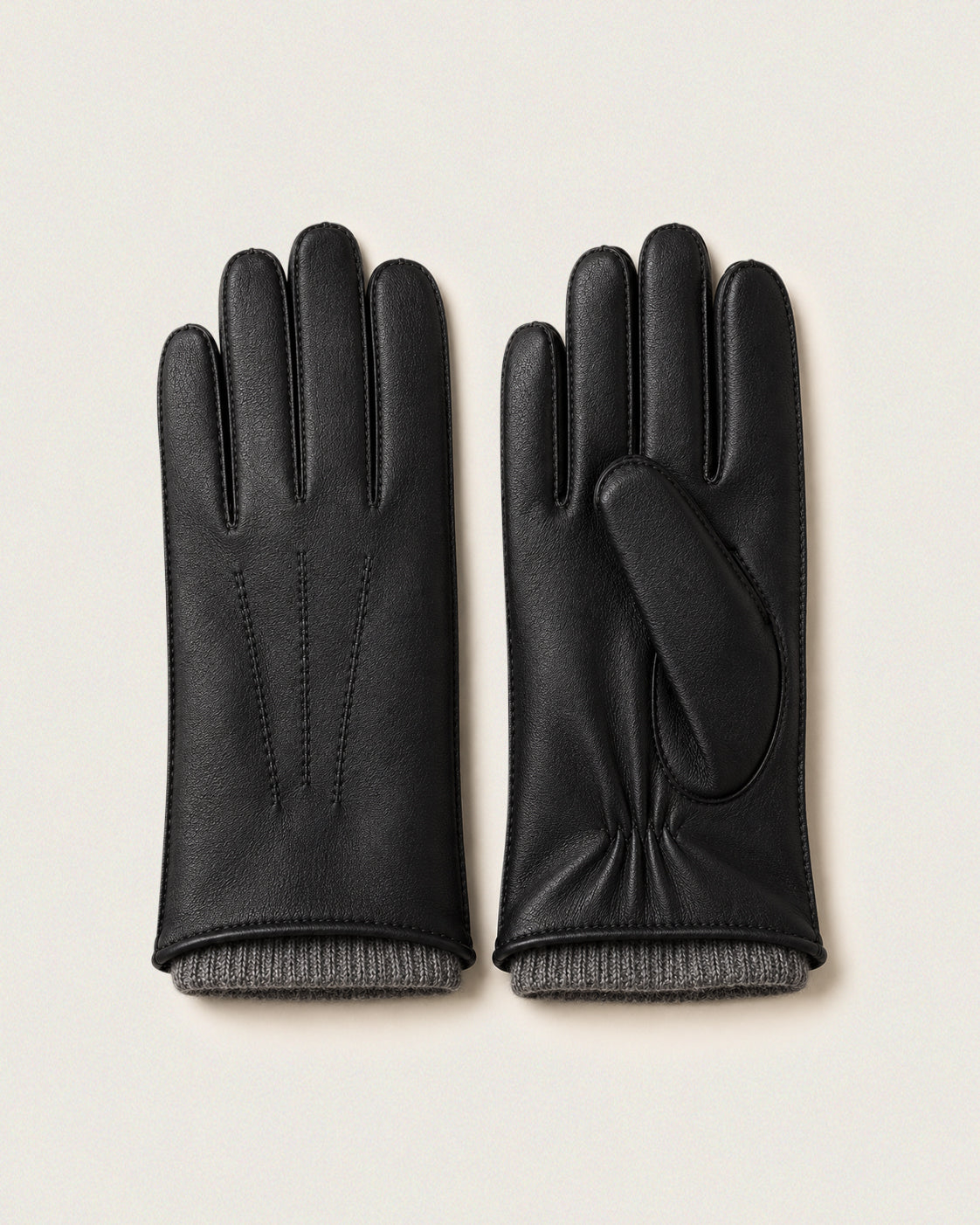 Leather gloves with cashmere lining